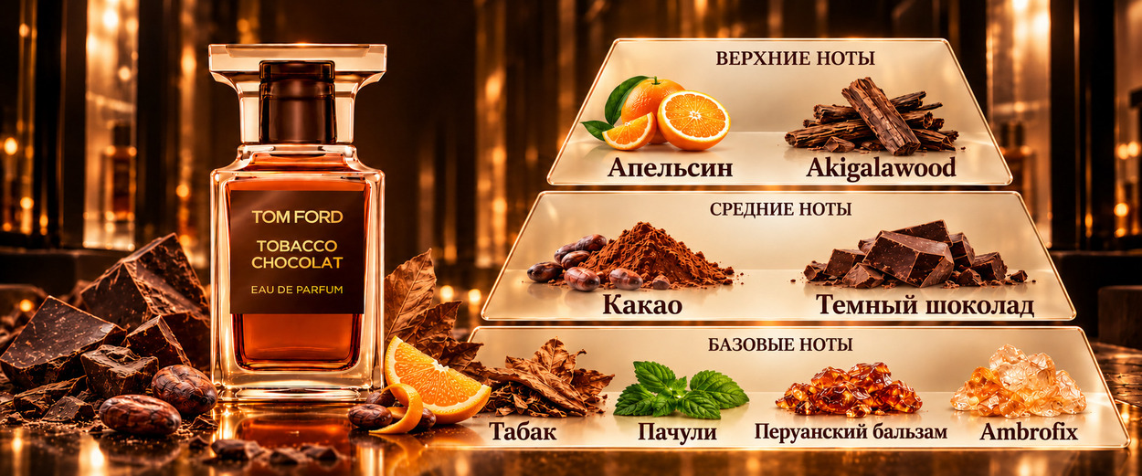 Пиармида аромата Tom Ford Tobacco Chocolat - парфюмерный интернет-магазин Barle